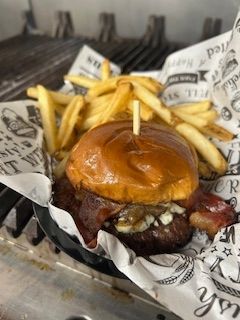 Smash burger with fries